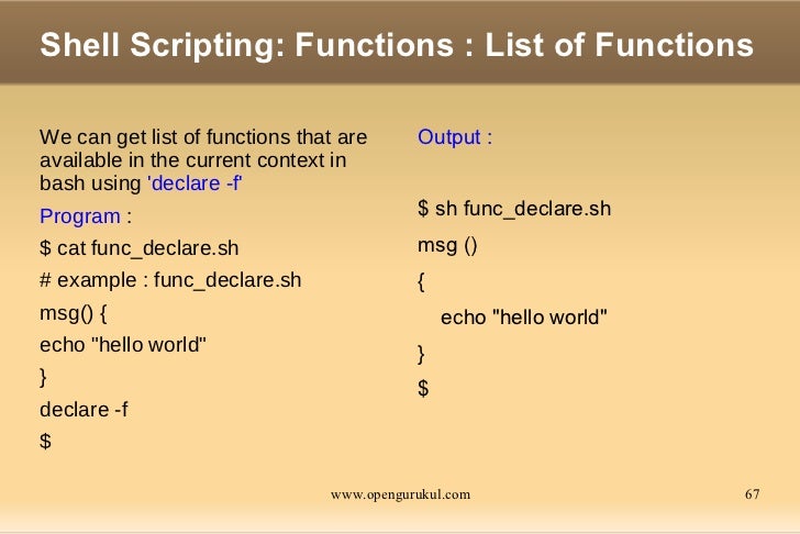 OpenGurukul : Language : Shell Scripting