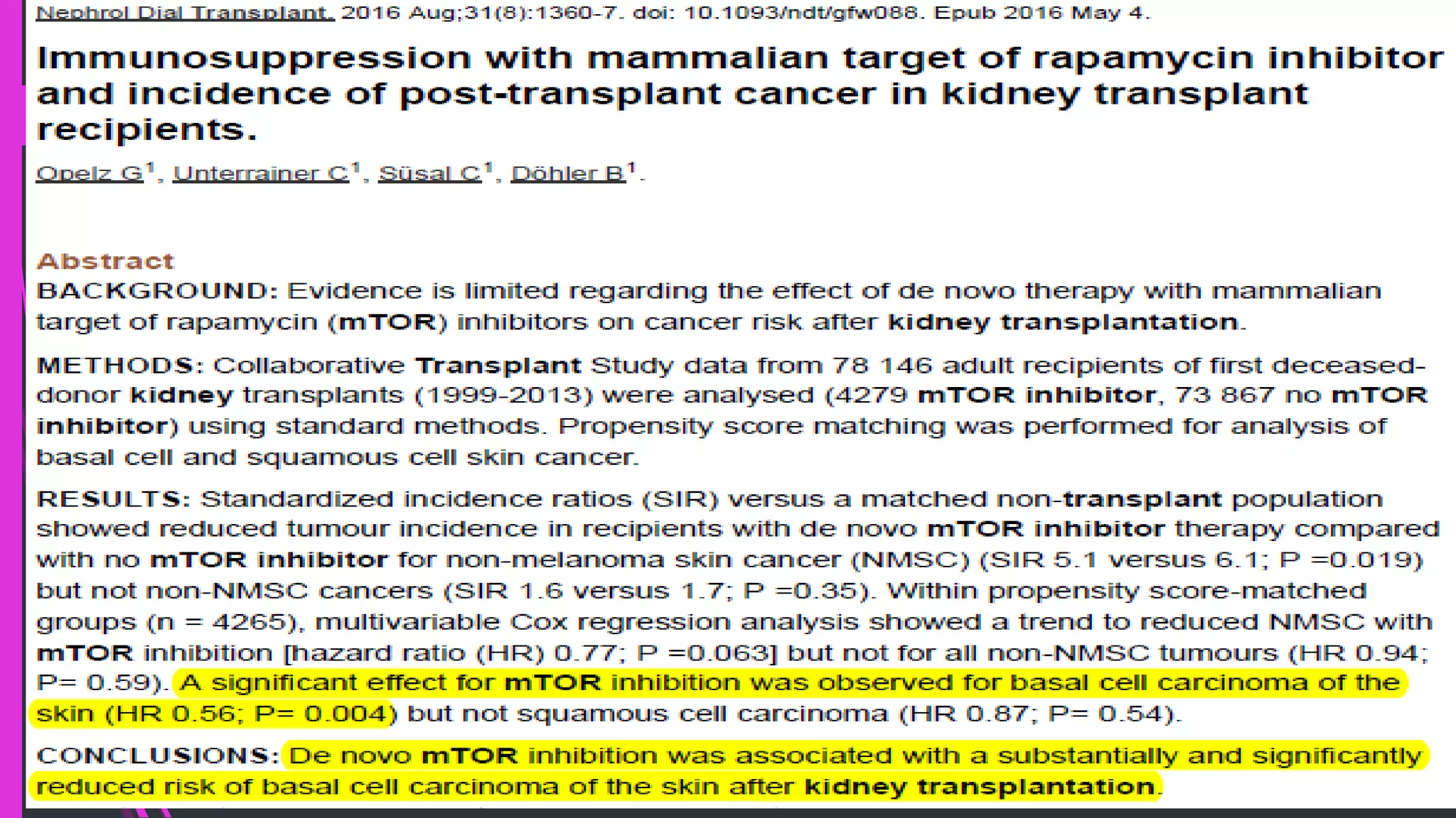 Mtor inhibitors in renal transplant | PPTX