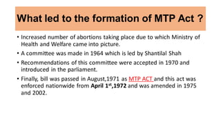 MTP Act (B.pharm- 5th Sem) | PPT
