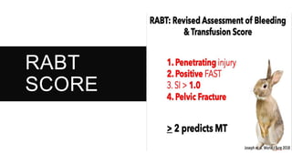 Score Form Rapt Massive transfusion protocol In emergency department | PPTX