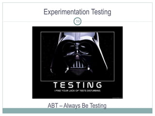 Experimentation Testing
ABT – Always Be Testing
59
 