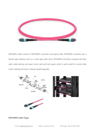 MTP/MPO Fiber Optic Cable:Types and Their Applications | PDF