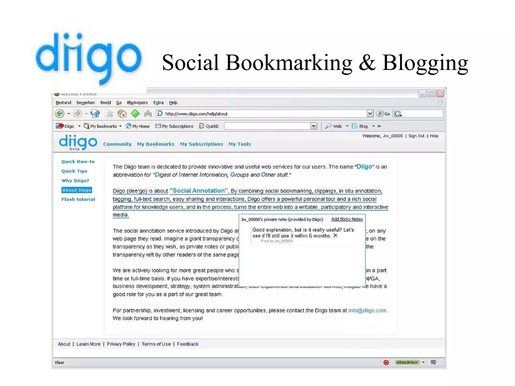 Social Bookmarking & Blogging 