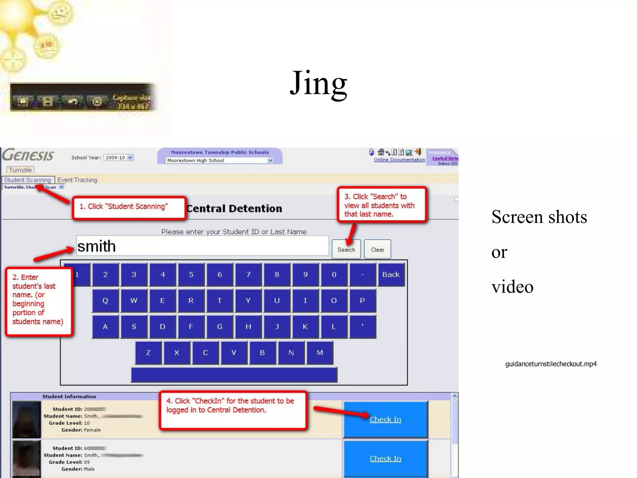 Jing Screen shots or video 