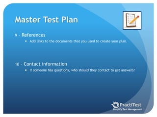 How to create a 'Master Test Plan' | PPTX