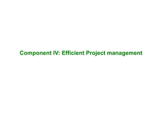 Component IV: Efficient Project management
 