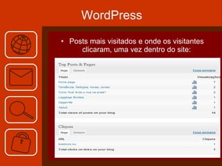 WordPress Posts mais visitados e onde os visitantes clicaram, uma vez dentro do site: 