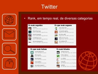 Twitter Rank, em tempo real, de diversas categorias 
