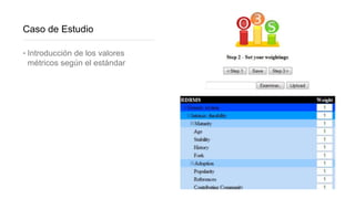 Caso de Estudio
‣ Introducción de los valores
métricos según el estándar
 