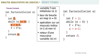 DÉFAUTS TYPIQUESANALYSE QUALITATIVE DU LOGICIEL>
PROF Y.BOUKOUCHI - ENSA D'AGADIR
 