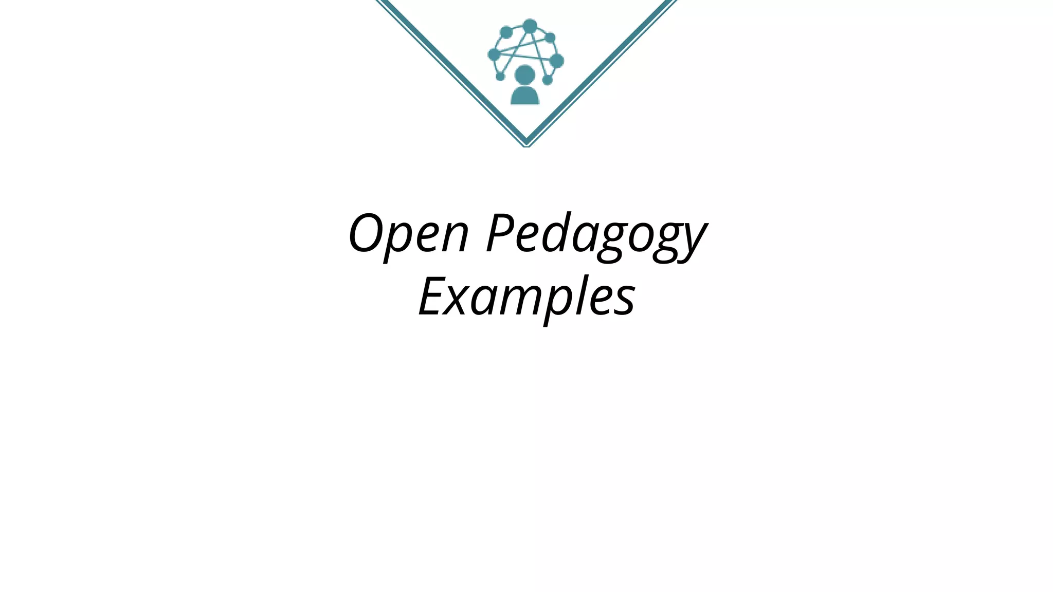 Open Pedagogy
Examples
 