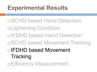Experimental Results




 IFDHD based Movement
Tracking

 