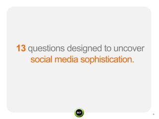 13 questions designed to uncover
    social media sophistication.
 