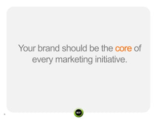 Your brand should be the core of
   every marketing initiative.
 