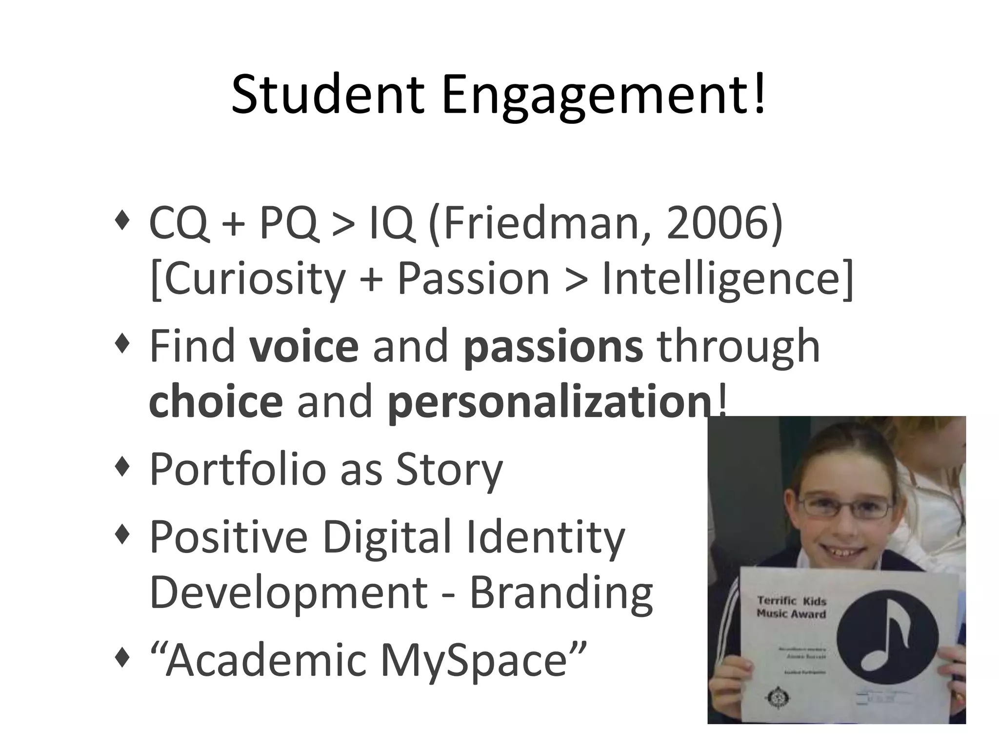 Strategies for Helping Students ReflectInteractive toolsJournals: Blogs & WikisePortfolio tools with built-in reflectionSurvey toolsStudent self-expression Digital Storytellinghttp://electronicportfolios.org/reflection.html