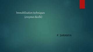 Immobilization techniques
(enzymes &cells)
P. SARANYA
 