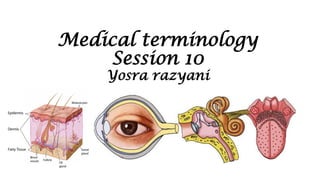 Medical terminology
Session 10
Yosra razyani
 