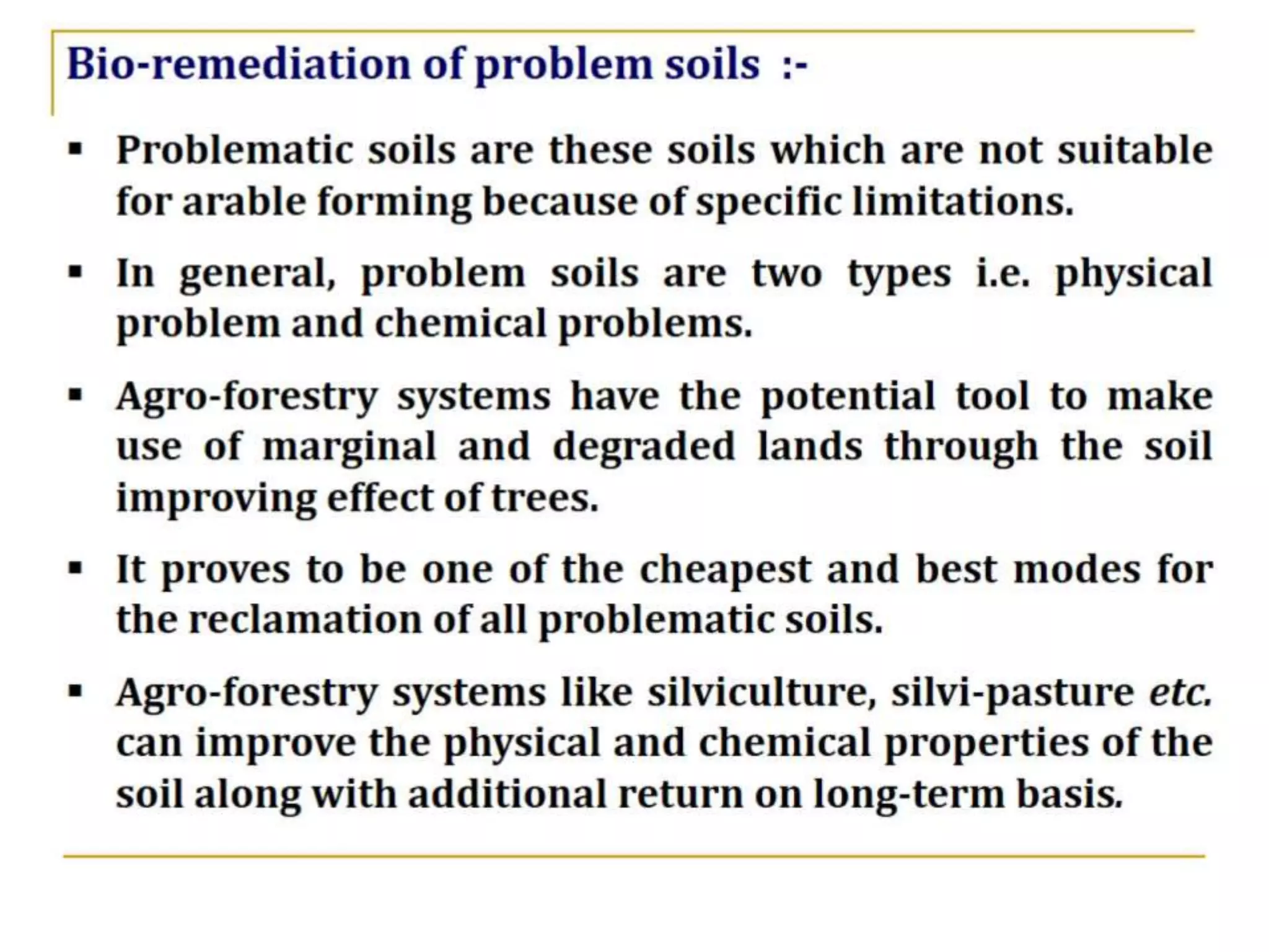 MTs for Problem Soils