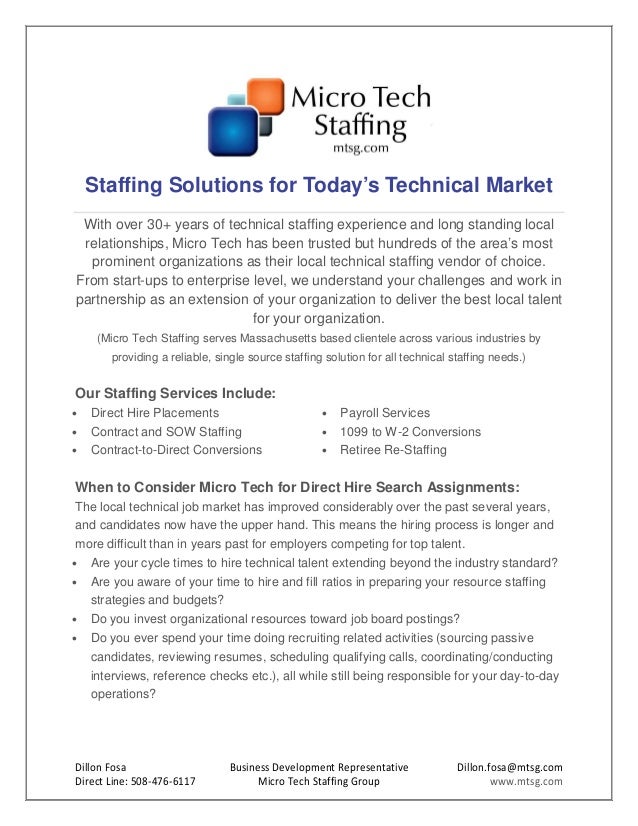 Why choose Micro Tech for Technical Staffing?