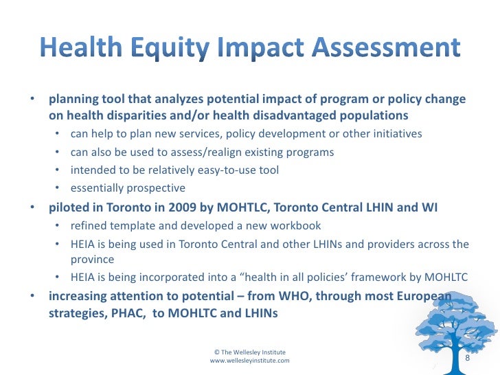 Health Equity Impact Assessment A Tool for Driving Equity Into Actio…