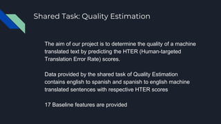 Machine Translation Quality Estimation | PPTX