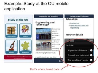 Example: Study at the OU mobile
application




            That’s where linked data is
 