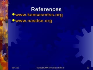 References www.kansasmtss.org   www.nasdse.org   