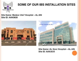 SOME OF OUR IBS INSTALLATION SITES
 