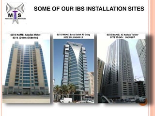 SOME OF OUR IBS INSTALLATION SITES
 