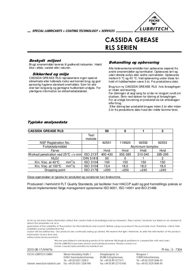 Tds cassida grease rls 00 dk