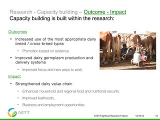Improved food and nutritional security from better utilisation of dairy cattle breed/cross-breed types in Senegal