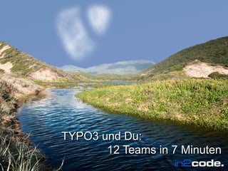Wir leben TYPO3




              TYPO3 und Du:
                     12 Teams in 7 Minuten
Wir leben TYPO3                            In2code.de
 