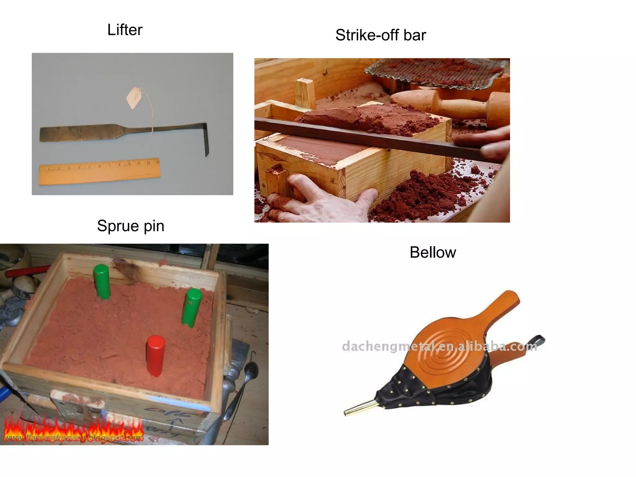 Lifter Strike-off bar
Sprue pin
Bellow
 