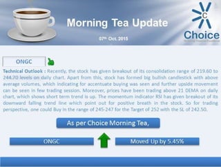  Morning Tea Update on ‪#‎ONGC