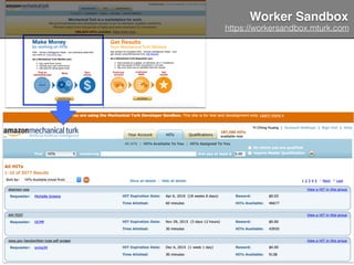 Worker Sandbox
https://workersandbox.mturk.com
 