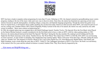 Mtv History | PPT