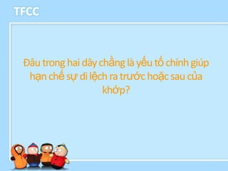 TFCC



 Đâu trong hai dây chằng là yếu tố chính giúp
  hạn chế sự di lệch ra trước hoặc sau của
                    khớp?
 