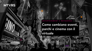 Come cambiano eventi,
parchi e cinema con il
virtuale
E N T E R TA I N M E N T E M E TAV E R S O
Copyright 2022 Fabio Lall...