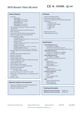 Mtx Device MTX M2M catalog 2015 IoT, Internet of Things | PDF