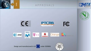 A P P R O VA L S
Design and manufactured in UE under ISO9001
 