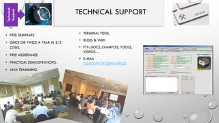 M T X M 2 M S O F T WA R E
M T X - T U N N E L
Core TC65i & EHS6
EASY. PLUG & PLAY. Fast time to market. Extremely Low cost.
 Advanced serial to GPRS/3G
transparent Gateways
 Internal Webserver & Telnet
 SMS/IP alarms
 GPIO telemetry & control
 DynDNS
 Cable replacer
 GPRS/3G – I2C/SPI tunnel
 SMS to serial tunnel
 Metering GSM-GPRS
 Modbus concentrator
 RF Mesh concentrator
 Bluetooth bridge
 Intelligent relays
 Automatic time synchronization
 GPS management fleet control
 Routing, NAT, iCloud services
 