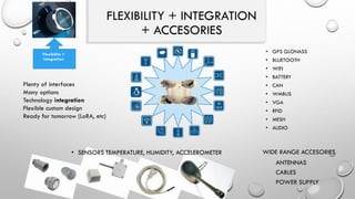 M T X M 2 M
R O U T E R S
• 3G connectivity supervisor
• DHCP server (Ethernet and
WiFi) NAT
• Up to 4 tunnels (3G to
RS232/USB)
• CSD call manager for
metering applications
• External device manager
• SMS alarms, relay control
• 1 Ethernet Port
• 1 RS232-RS485
• 4G/3G/2G
• DynDNS, VPN, NTP,
• Versions
Wifi
GPS
4 Ethernet ports
MTX-TITAN MTX-ROUTER
• Industrial temperature
• Up to 4 Ethernet ports
• Serial interface
• Digital I/Os
• Wifi
• VPN supported
NEW
• Modbus RTU. Datalogger.
• Data in JSON format
• Modem control via AT
commands
• DynDNS, NoIP & Private
DNS
• Webserver.
• NTP time/date sync.
• Compact and IP65 versions
NEW
 