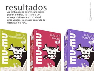 resultados
As embalagens conferiram maior
poder à marca, ilustrando um
novo posicionamento e criando
uma verdadeira massa colorida de
destaque no PDV.
 