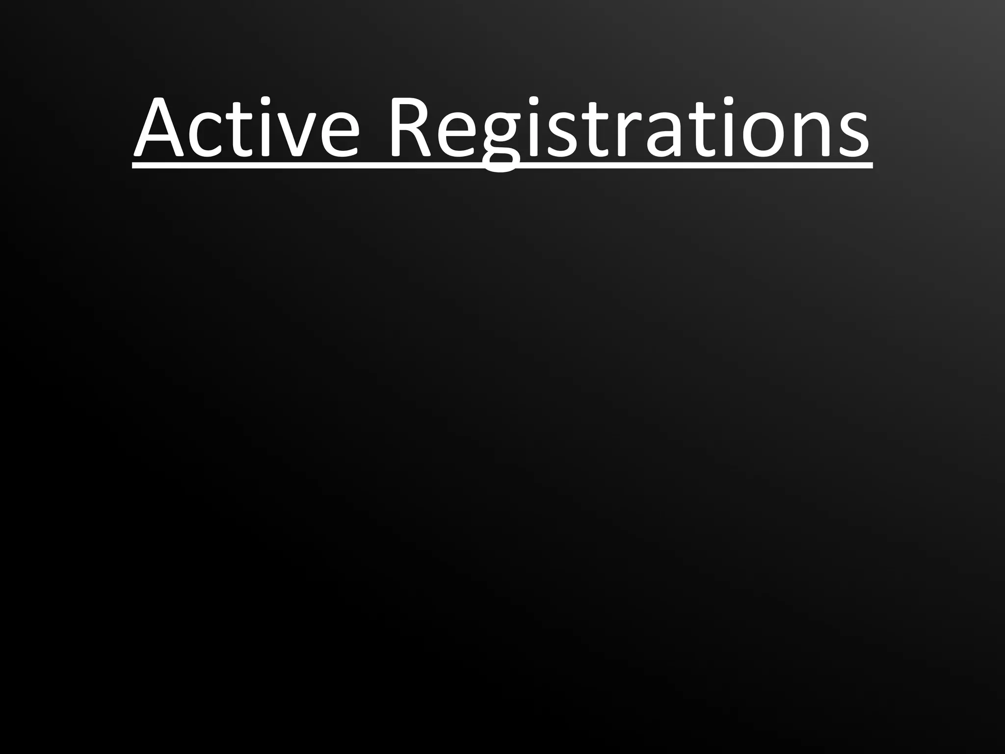 Active Registrations
 