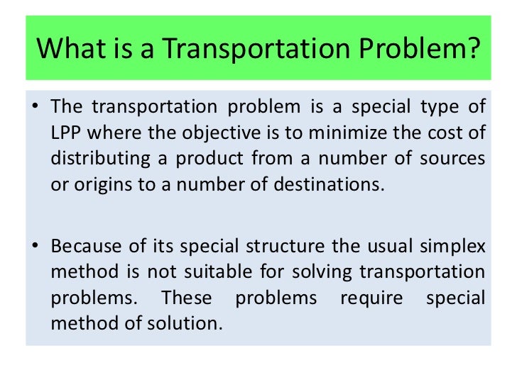 transportaion problem