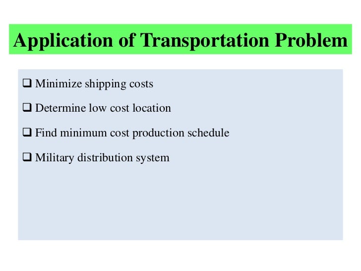 transportaion problem