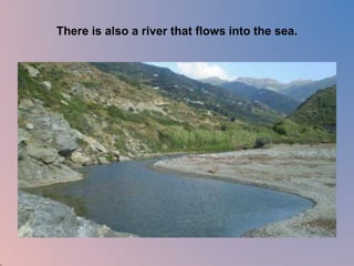 There is also a river that flows into the sea. 
 