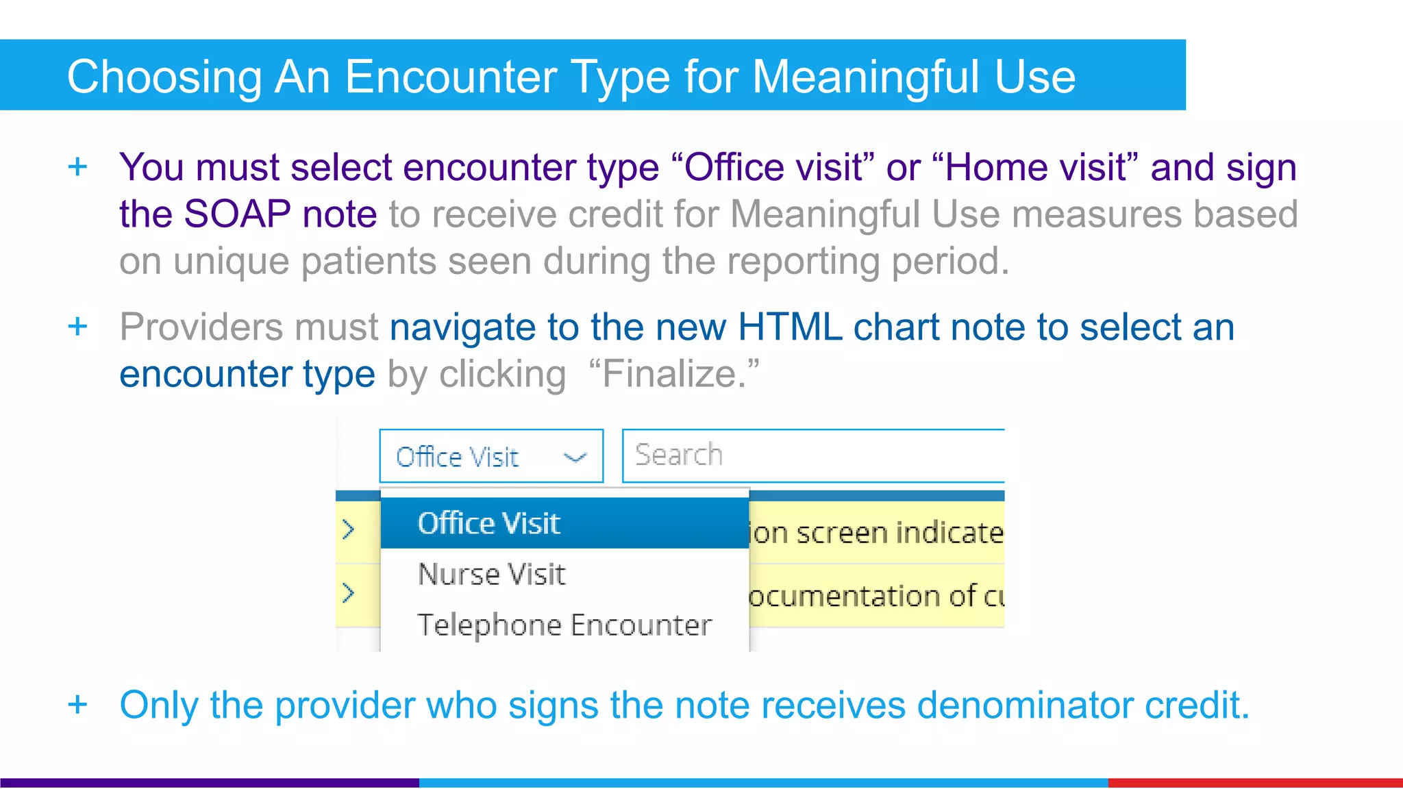 Imaging Results (Menu) 
+ PF Suggested Workflow: Connect with your imaging center to set up 
your EHR for results. Attribute the results to the applicable patient and 
provider and sign the results when they are received. 
+ Images and imaging results that are scanned into Practice Fusion and 
stored in the documents folder may be counted towards this measure. 
 Imaging results that are scanned into the EHR will not be counted in the Meaningful 
Use Dashboard. You will need to keep track of these results on your own and 
maintain the appropriate documentation that supports the value you use during 
attestation for at least 6 years. 
 