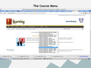The Course Menu
 