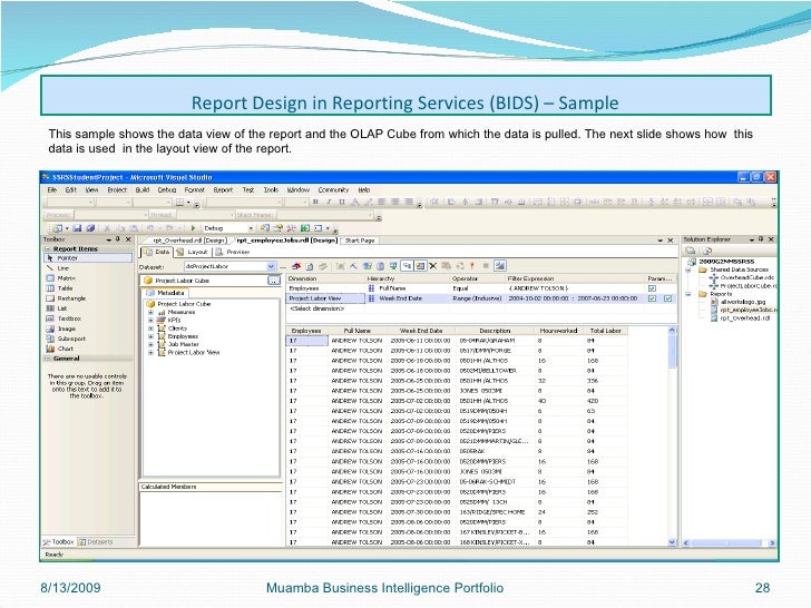 my microsoft business intelligence portfolio